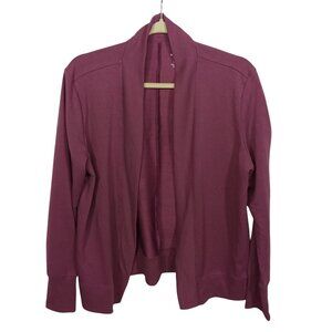 Apana Womens Cardigan Sweater Size M Open Front Ribbed Long Sleeve Yoga Athletic